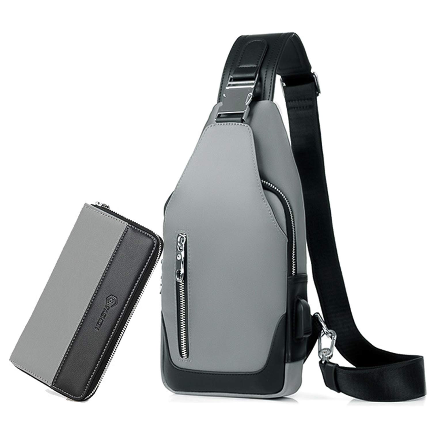 Nuova Borsa a Tracolla Pettorale con Portafoglio Pochette Zaino con Una Cinghia Borsa a Tracolla a Tracolla per Viaggi all'aperto Ciclismo Campeggio Escursionismo Poliestere Impermeabile Blu