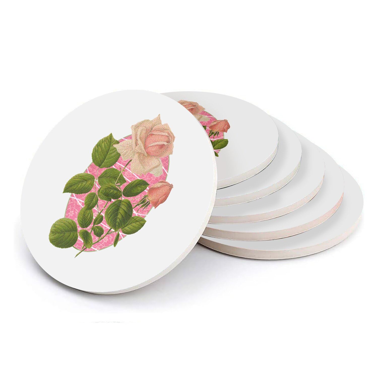 Sous-verre en céramique roses vintage pour sublimer vos apéritifs entre amis