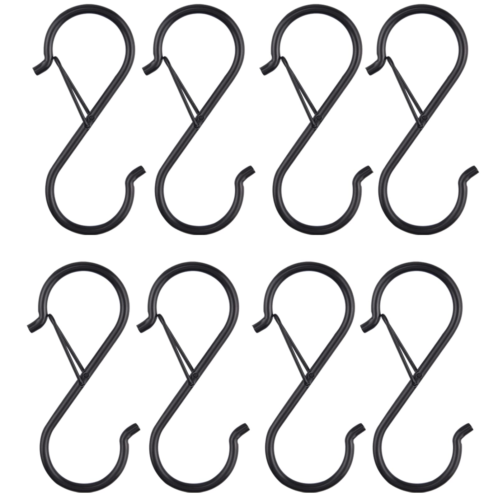 Lot De 8 Crochets De Barre Passepoilée 6mm Acier Inoxydable Avec Mousqueton - Pour Auvent Caravane Camping