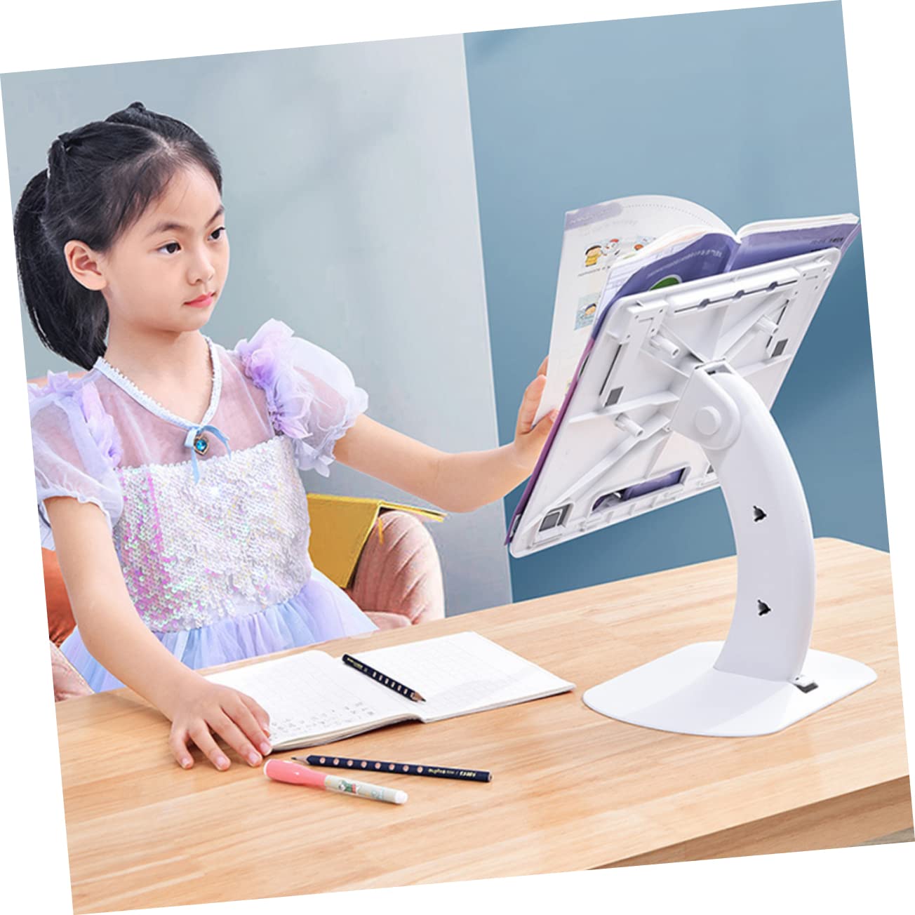 HEMOTON Soporte Ergonómico para Portátil Blanco de PC Ángulo Ajustable de 4 Niveles y Plegable, Adecuado para Escritorio y Reducción de Presión Cervical