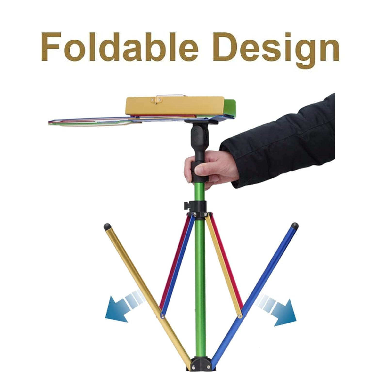 Atril para Partituras con Aluminio, Atril Ligero con Diseño De Paraguas Fracture Reverse Flip The Surface by Snap, Diseño Telescópico De 3 Secciones, Bolsa De Transporte, A,