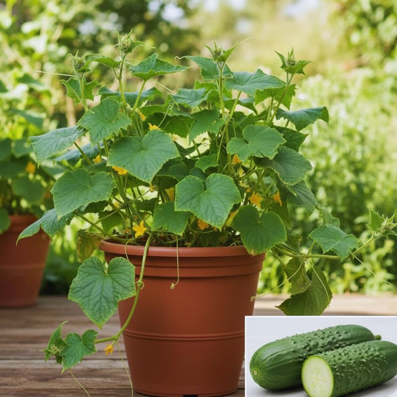 2 Green Cucumber Plants Live for Planting Live Cucumber Plants for Planting 4 to 7 Inches Tall Vegetable Plant