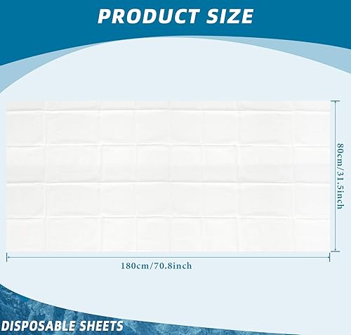 Miniatura 3 de 50 sábanas desechables de 31 x 70 pulgadas, impermeables, para mesa de masaje, tela no tejida para spa, salón de belleza, hoteles (blanco)