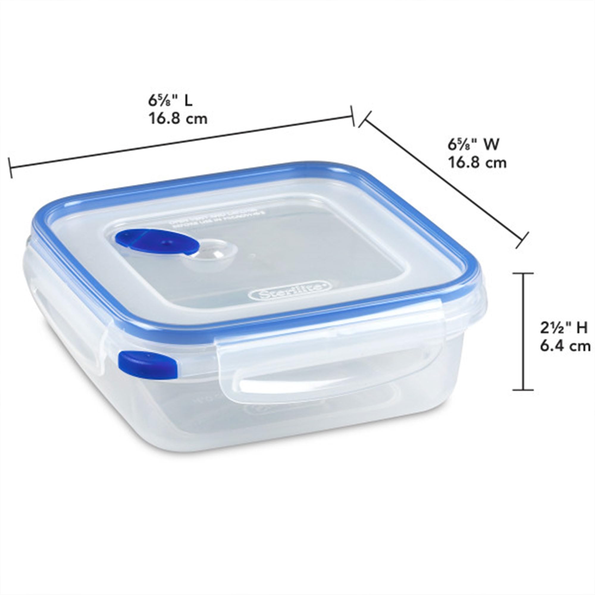 Sterilite 03314706 - Juego de 6 Tapas Transparentes y Base con Detalles en Azul, plástico, Azul, 4 Cup
