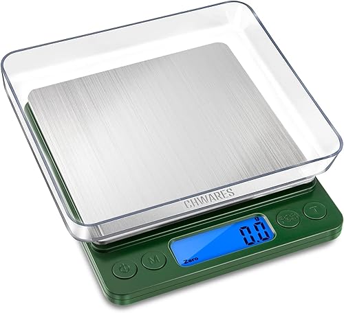 CHWARES Báscula de alimentos, báscula de cocina recargable con bandejas de 105.82 oz0.00 oz, pequeña escala con función de tara, báscula digital