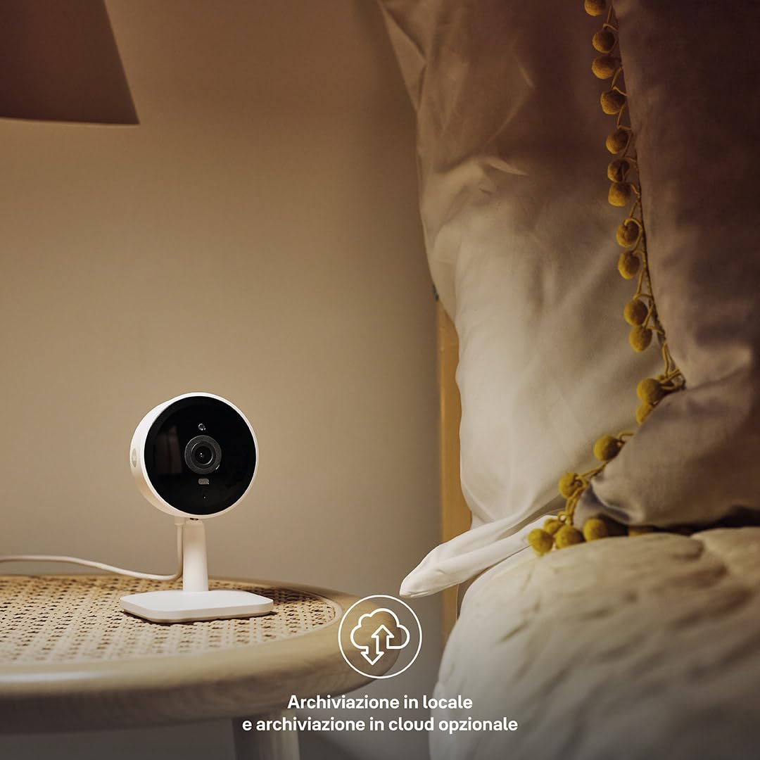 Yale Telecamera Smart da interni SV-IC-1A-W-EU Bianca, Visualizzazione Full HD, audio bidirezionale, Personalizazione delle zone, Visione notturna, Avvisi in tempo reale, gestione con App Home