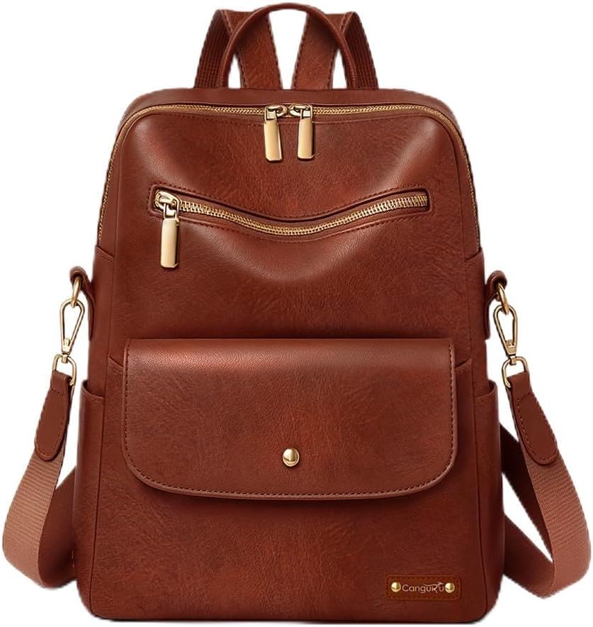 Mochila Bolsa Feminina Reforçada em Couro Sintético com Alça de Ombro Estilosa Prática Ideal Para Trabalho Dia A Dia Passeio Casual