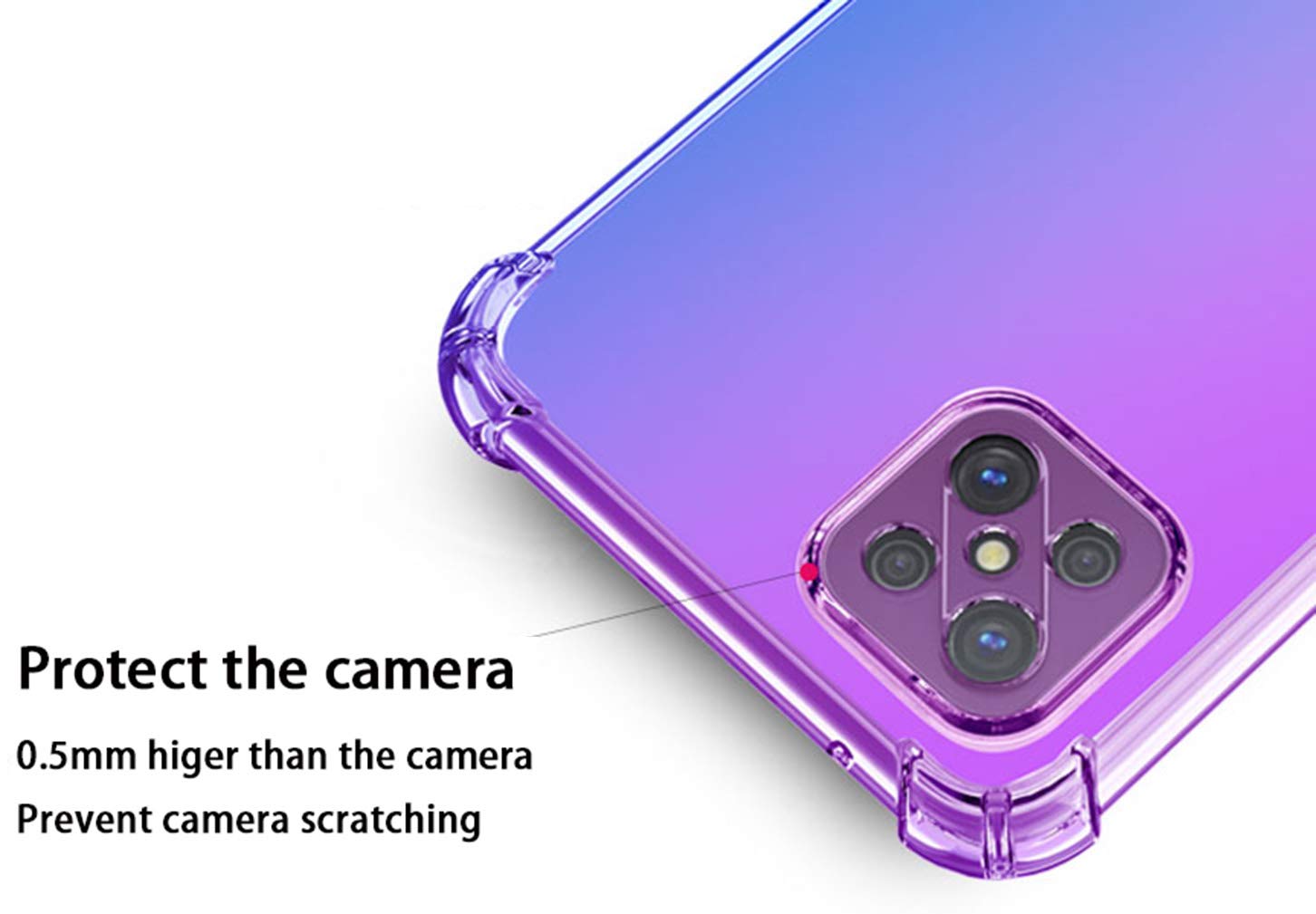 Cover Per Oppo Reno 4 Pro 5G | Custodia TPU Morbida A Gradiente Rosa/Oro | Ultra Sottile Con Angoli Rinforzati