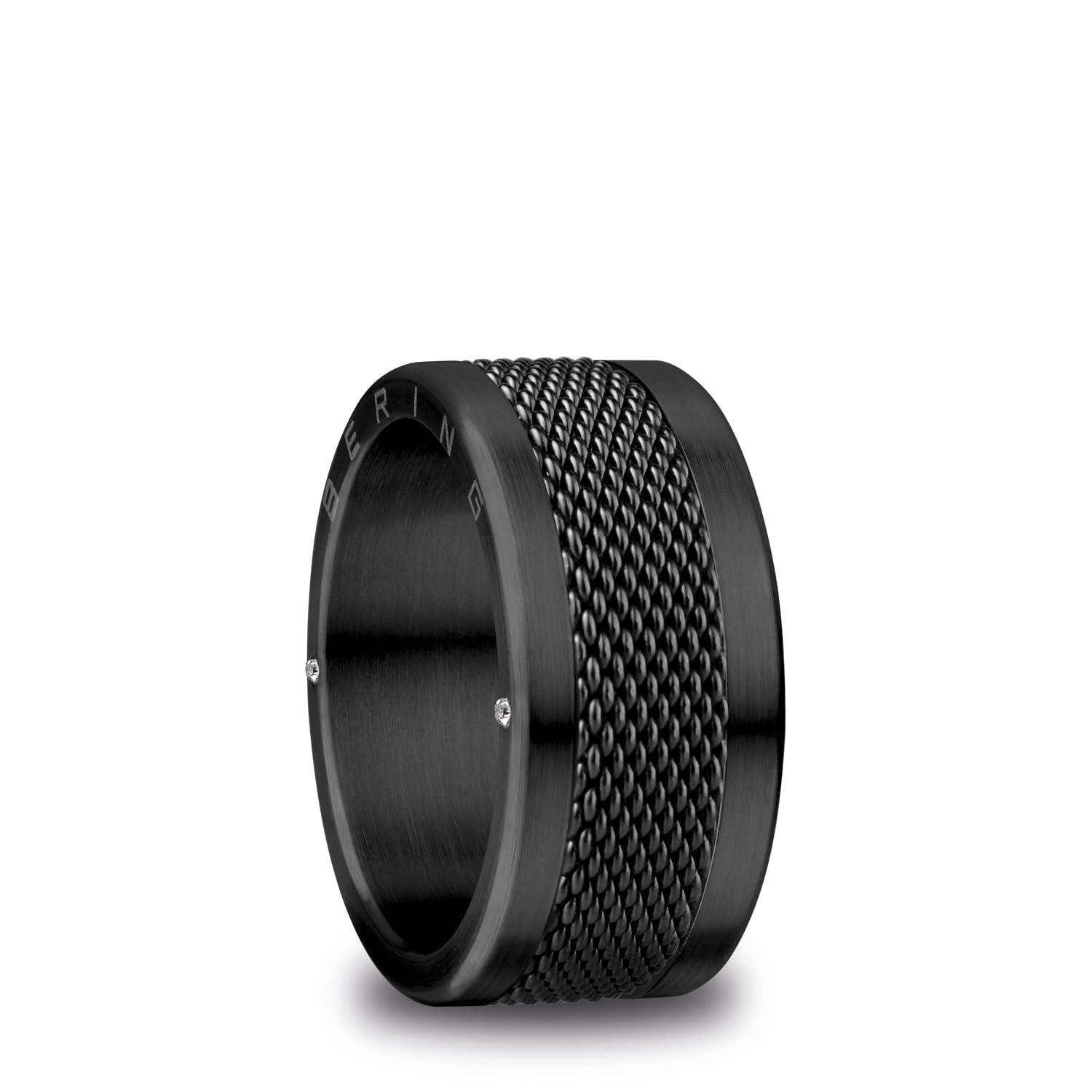BERING Arctic Symphony Collection Arve Anillo unisex de acero inoxidable con acabado en negro