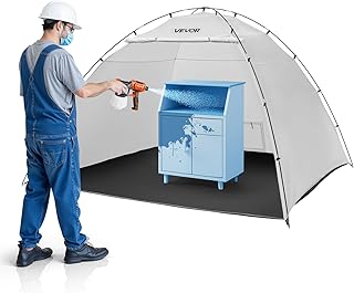 VEVOR tragbares Lackierkabinenzelt (295x292x202 cm Arbeitsbereich) Sprühfarbenzelt für Sprühmalerei, wasserfeste Farbkabine mit integriertem Boden & aufrollbarer Tür für Schränke Stühle Tische