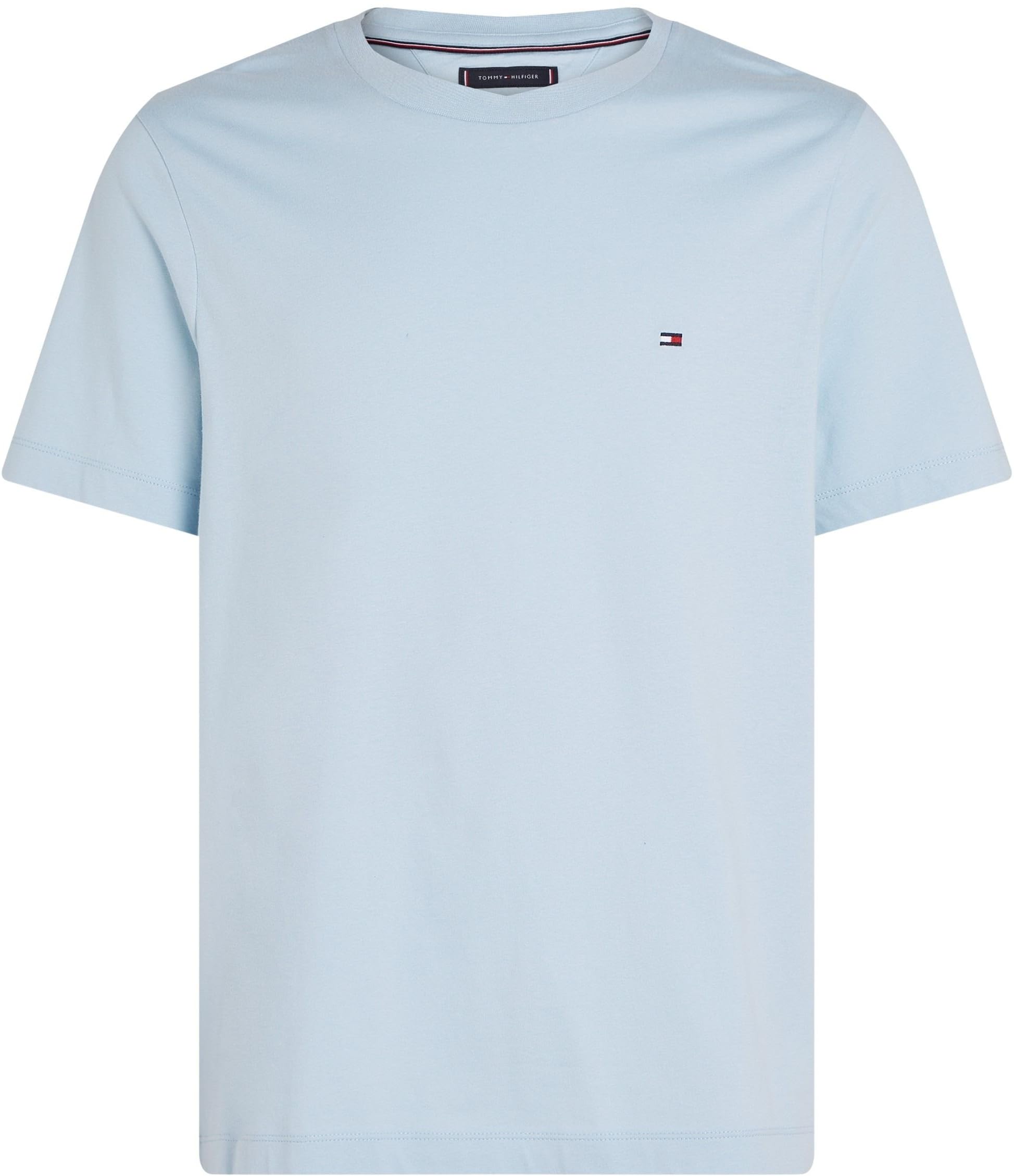 Tommy Hilfiger Męska koszulka ESS SEASONAL REG FIT SOLID TEE MW0MW39995 S/S, niebieska, XL, Niebieski (Breezy Blue), XL