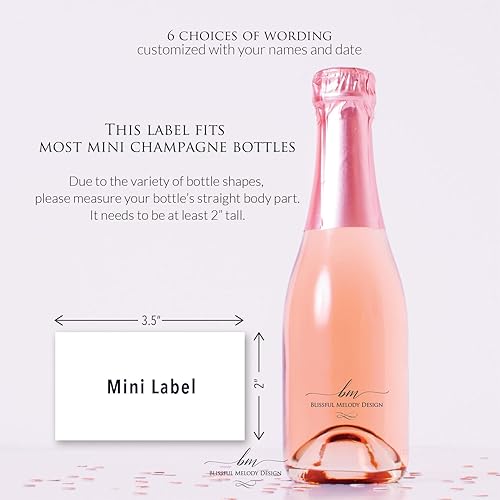 Miniatura 3 de Cumpleaños - Etiqueta personalizada para botella de champán, mini etiqueta impermeable personalizada para botella de vino para fiesta de celebración
