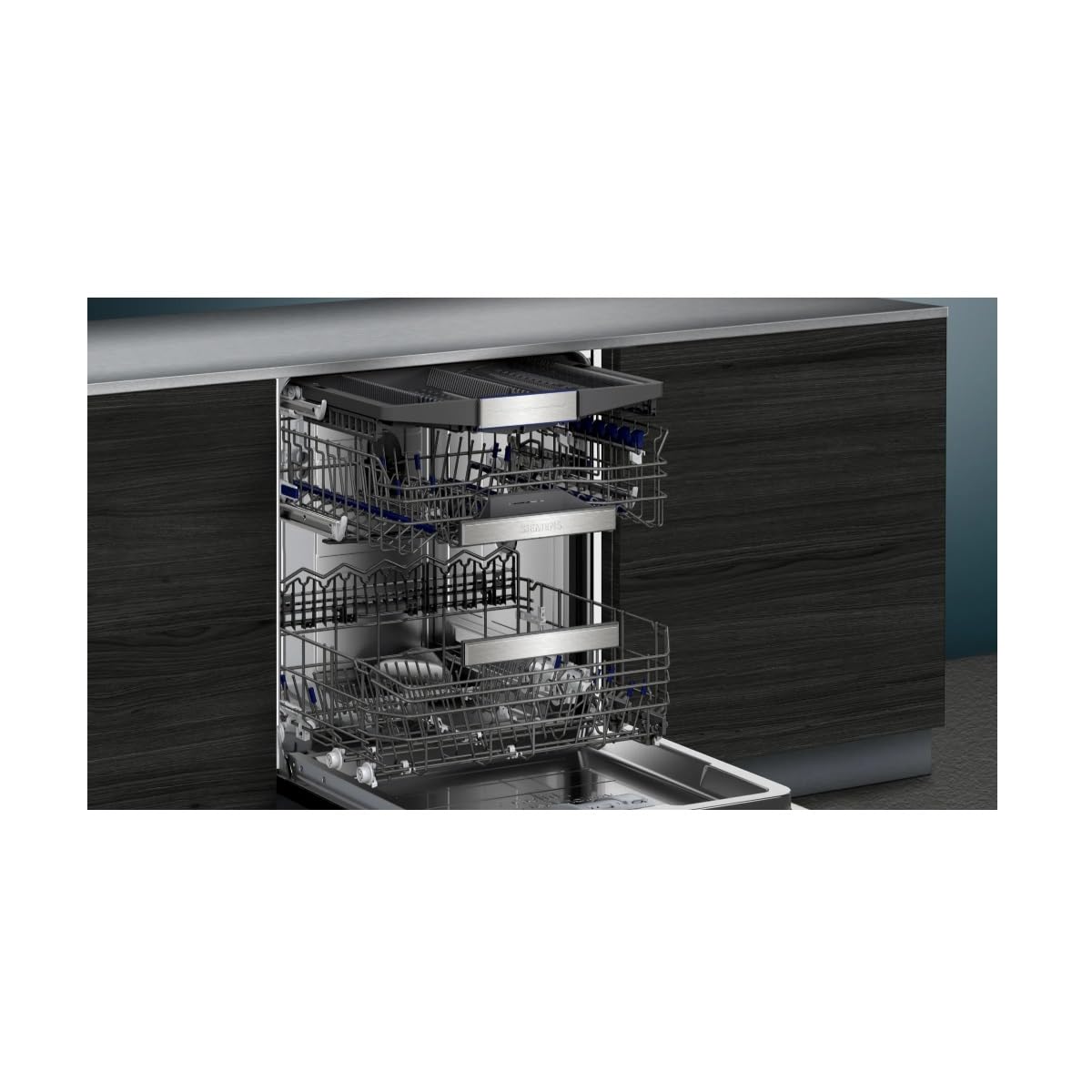 Siemens SN87TX02CE, iQ700, lavastoviglie intelligente completamente integrata, 60 cm, Made in Germany, cassetto posate, asciugatura Zeolith, varioSpeed Plus, programma intelligente, flexComfort Pro