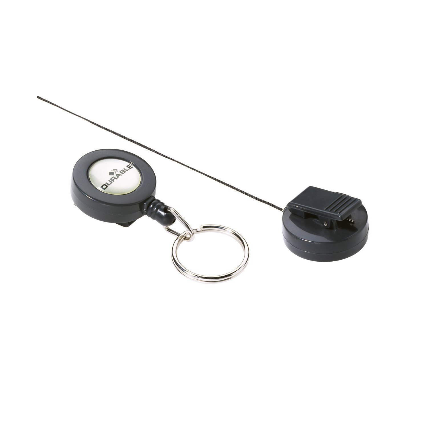 Durable Ausweishalter (mit Schlüsselring, Bandlänge 80 cm) Packung à 10 Stück, anthrazit, 822258