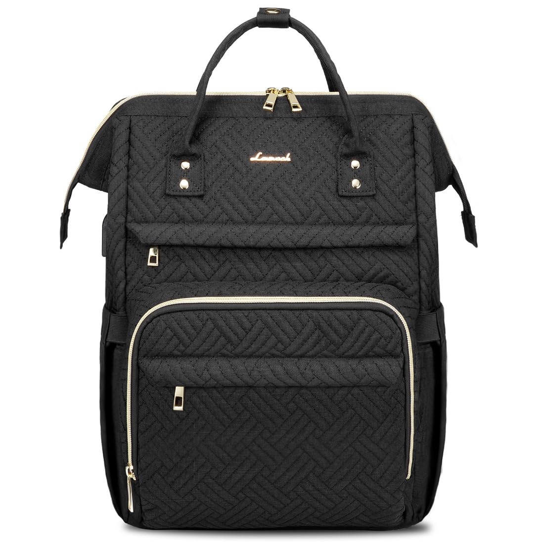 LOVEVOOK Laptop Backpack,15.6 Inch Professional Womens Purse Computer Bag Nurse Teacher Backpack,Waterproof College Work Bags Carry on Travel Back Pack with USB Port,Black — Amazon image 26