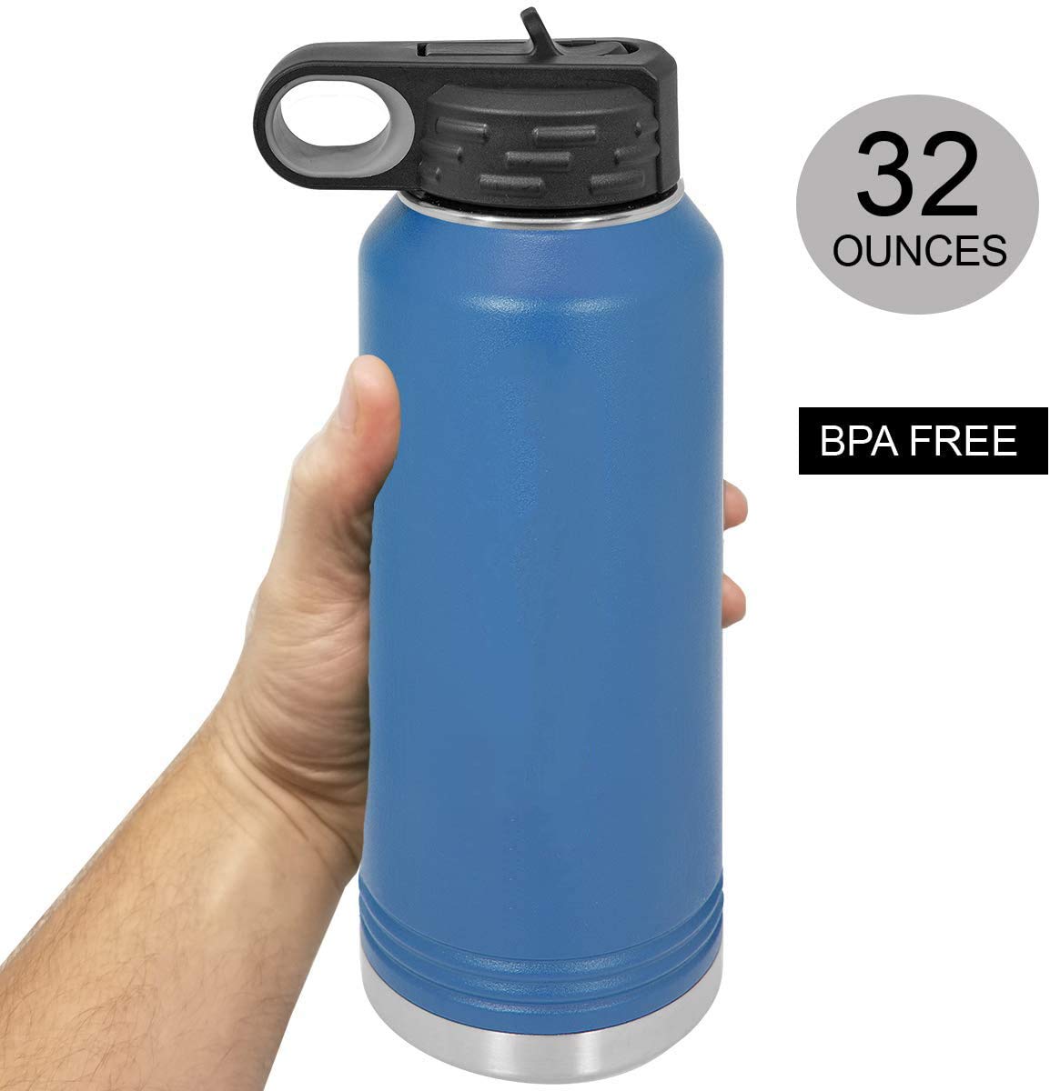 CustomGiftsNow Best Coach Ever Doppelwandige, isolierte Edelstahl-Sport-Trinkflasche mit Klappdeckel, Strohhalm und Trinkflasche, mit Gravur, für Sport und Freizeit