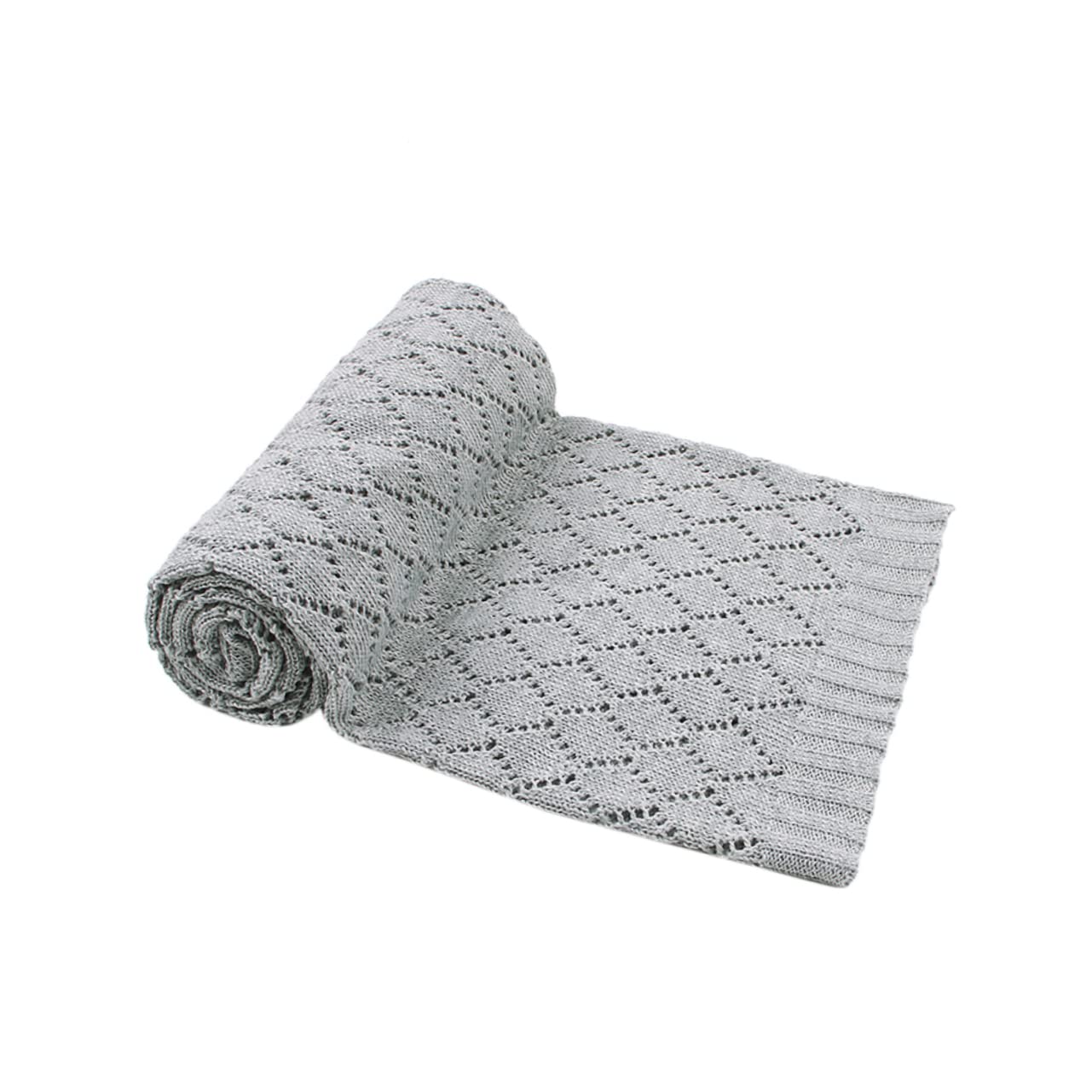 HAPINARY Infant Blanket Knitted Fuzzy Winter Blanket Lightweight Stroller Cover for Baby (Grey)