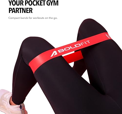 Miniatura 7 de Boldfit Bandas de resistencia mini banda de cadera tonificación banda de ejercicio para gimnasio, cinturón de látex, banda Thera Band Theraband para