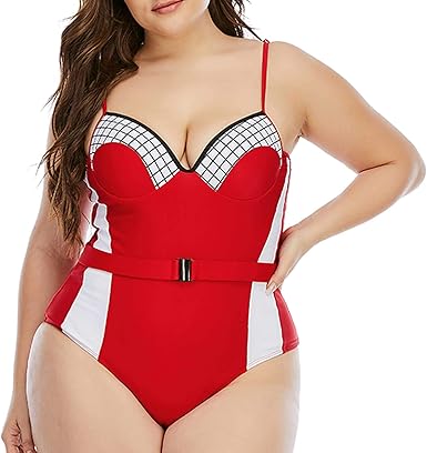 Womens Fashion Plaid Halter One Piece Determine Plus Size Swimsuit For Women 662 At Amazon Women S Clothing Store Womens Fashion Plaid Halter One Piece Determine Plus Size Swimsuit For Women 662 At Amazon Women S Clothing Store