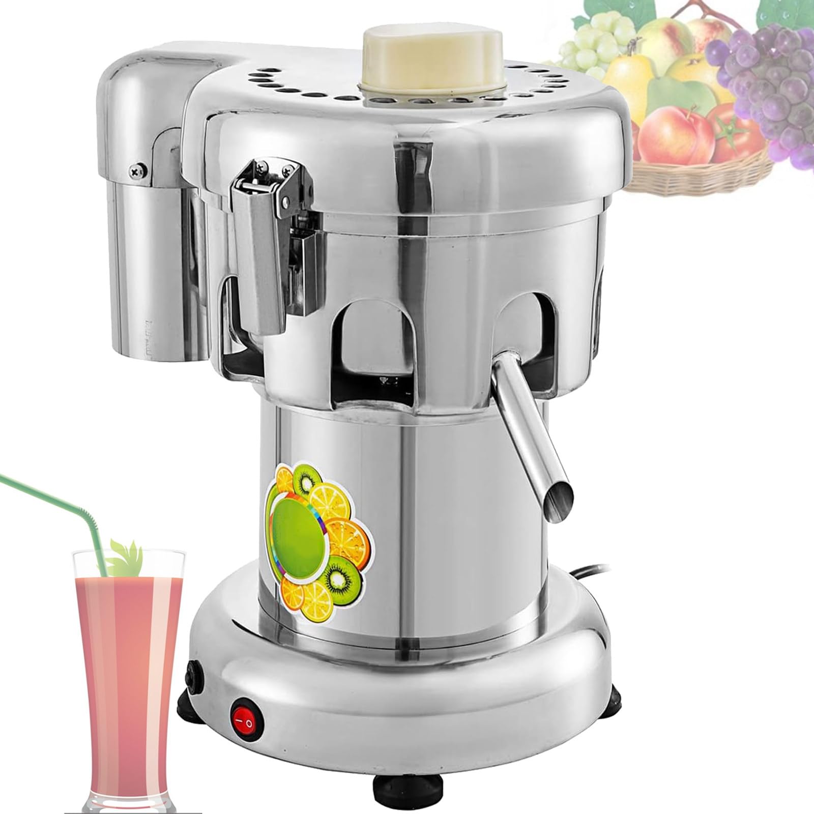 MYUYEE Electric Juicer Fruit Vegetable Juice Extractor 550W Centrifugal Juicer Machine Integrated Juice & Pulp Collectors Easy to Clean Safety Lock, 3 inch Extra Wide Chute (A)