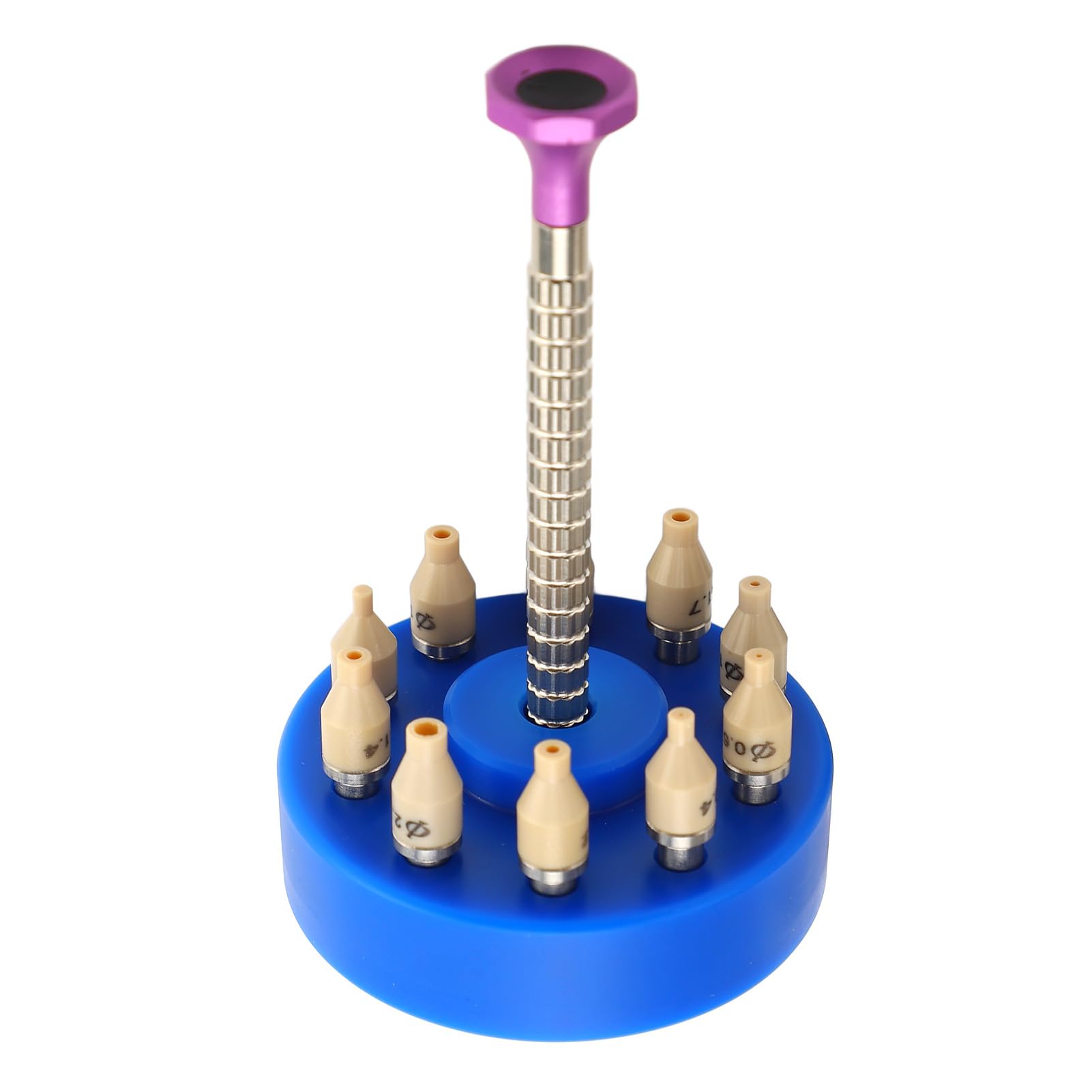 Brrnoo Outil de fixation pour aiguilles de montre, 10 tailles différentes, ensemble de presses pour horloger, bleu