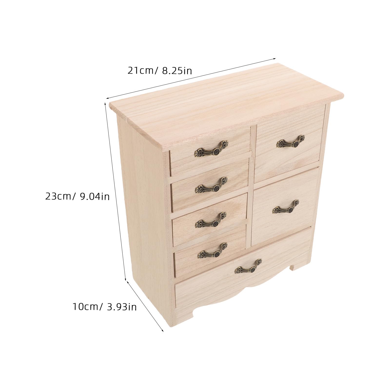 UKCOCO Portagioie Multi Cassetti in Legno Beige per Gioielli e DIY