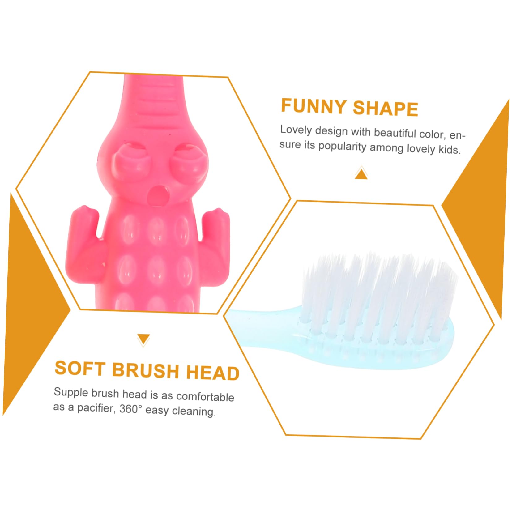 FRCOLOR 16 Pz Piccolo Spazzolino Da Dente Coccodrillo Bello Spazzolino Da Denti Per Bambini Coccodrillo Spazzolino Da Denti Infanzia Facile Orale Da Impugnare Strumenti Per I Neonati Pbt Piccola Testa