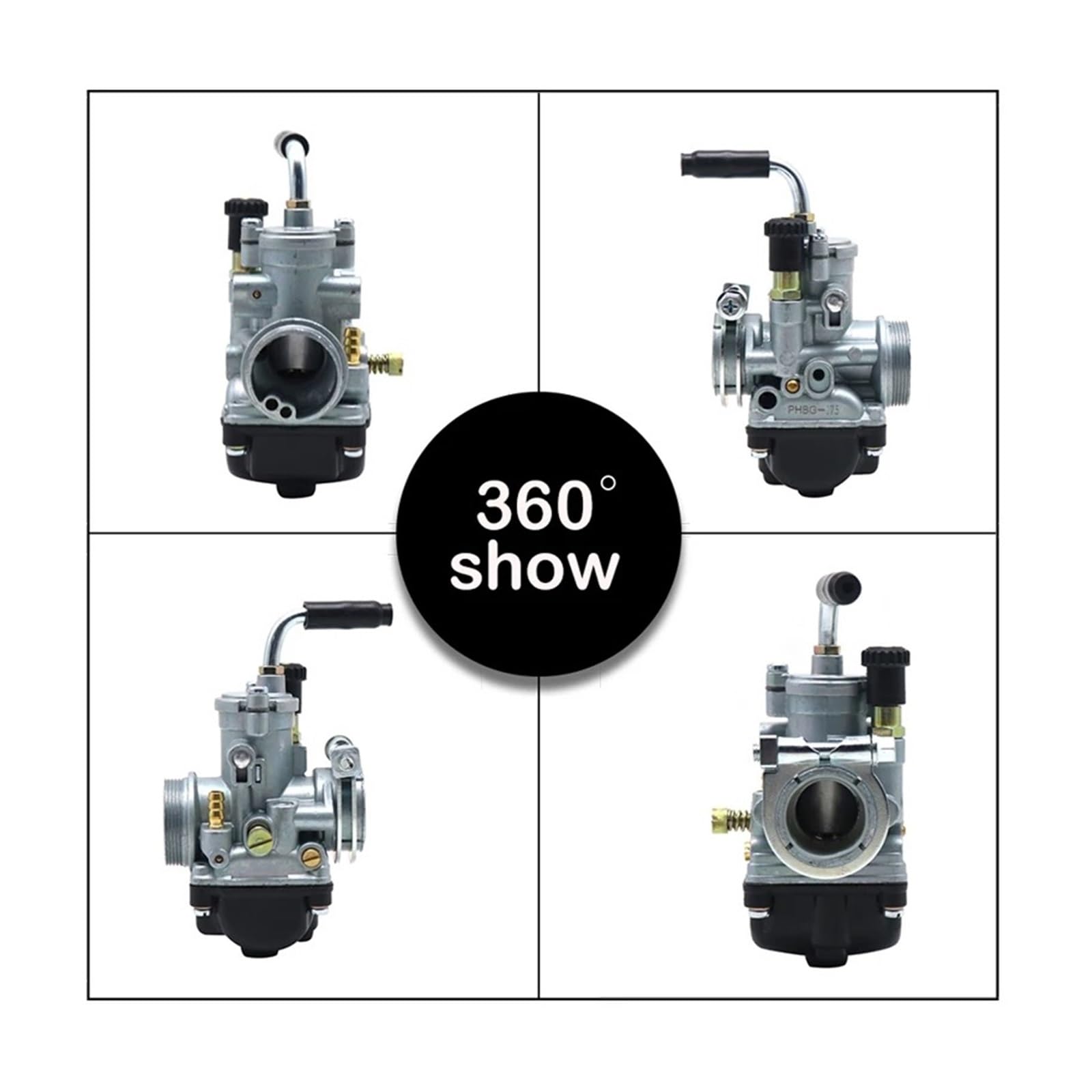carburador Motocicleta para Dellorto PHBG 17,5mm 19,5mm 21mm AS/AD 50cc-80cc para Zuma Puch ZSDTRP Carburador Motocicleta Scooter Ciclomotor Carburador(17.5AS Set)