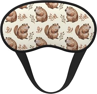 Beaver Sleep Mask Blackout Sleep Eye Mask for Men and Women Travel Eye Mask