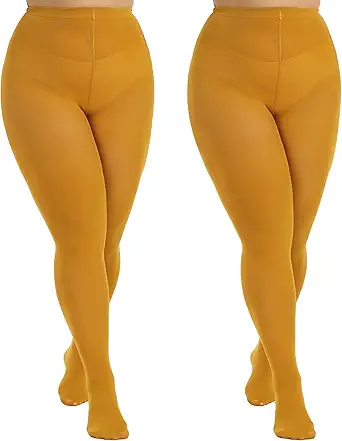 MANZI Women's 2 Pairs Plus Size Control Top Tights Ultra-Soft Panty Hose