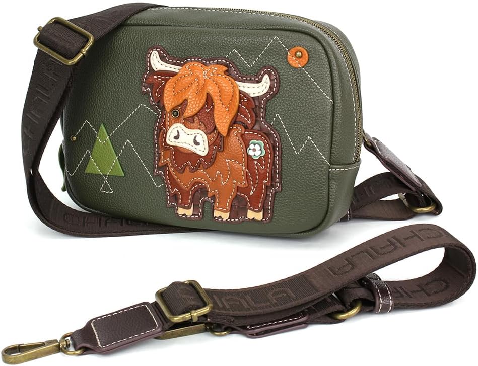 CHALA Mini Pack Women RFID Protected Sling Purse and Waist Bag with Two Adjustable Straps