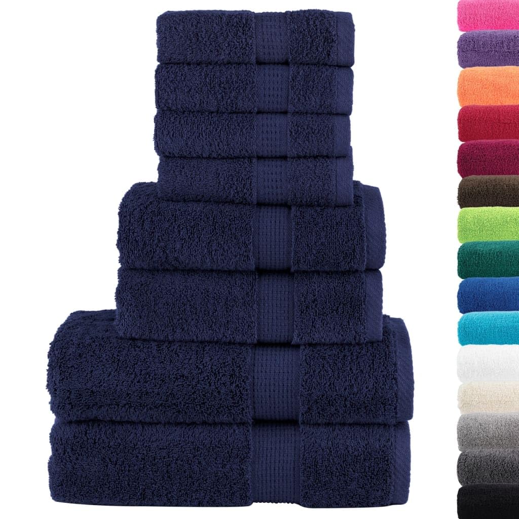 Lot de 8 serviettes Solund bleu marine 600 g/m², 100 % coton
