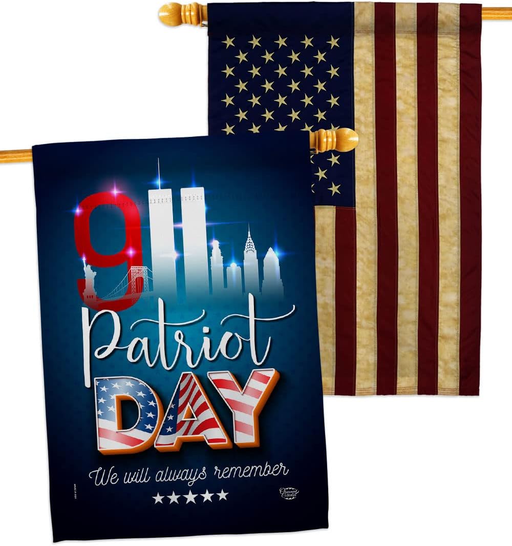 911 Remember Honor House Flags Pack Americana Patriot Day World Planet Peace Environment Awareness United State American USA Embroidery Small Decorative Gift Yard Banner Made In 28 X 40
