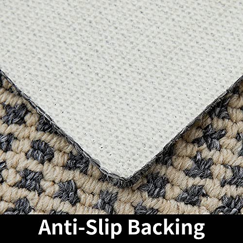 Cosy Homeer 48X18 Inch/28X18 Inch Kitchen Rug Mats Made Of 100% Polypropylene 2 Pieces Soft Kitchen Mat Specialized In Anti Slippery And Machine Washable,Black #TOP4