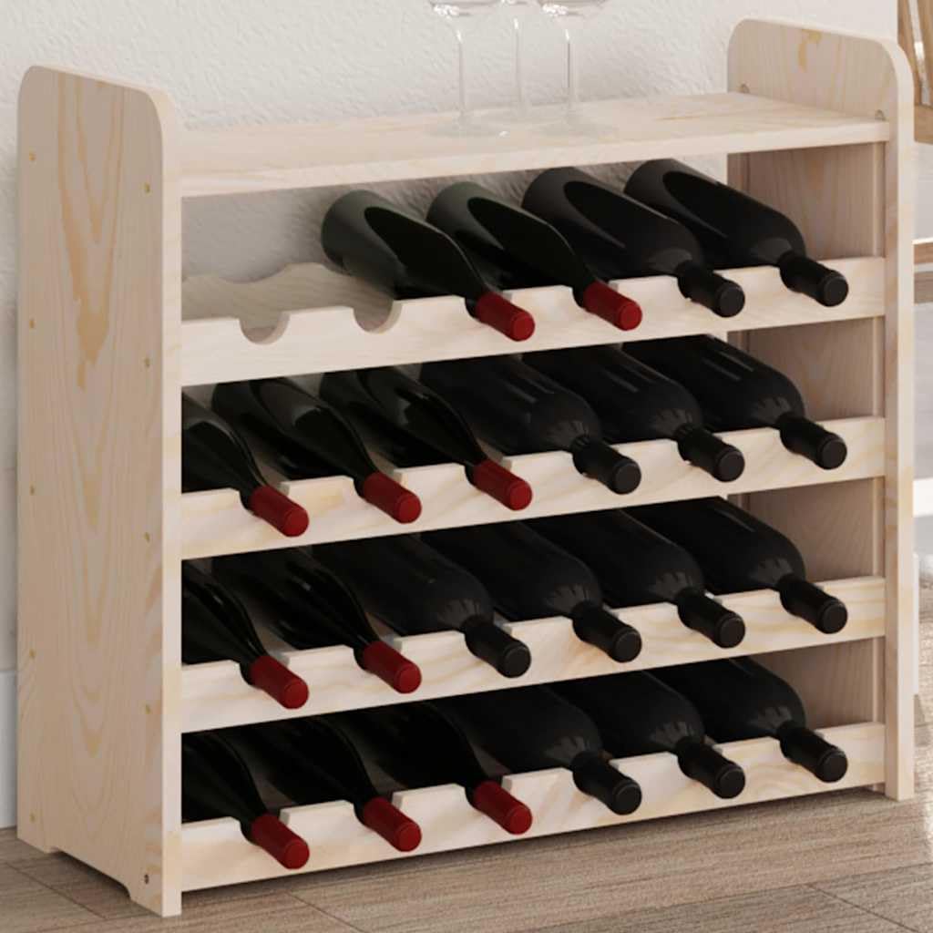 vidaXL Portavini Pannello Superiore 67,5x25x60 cm Legno Massello Pino, portabicchieri, portabottiglie da Whisky, Supporto Bottiglie