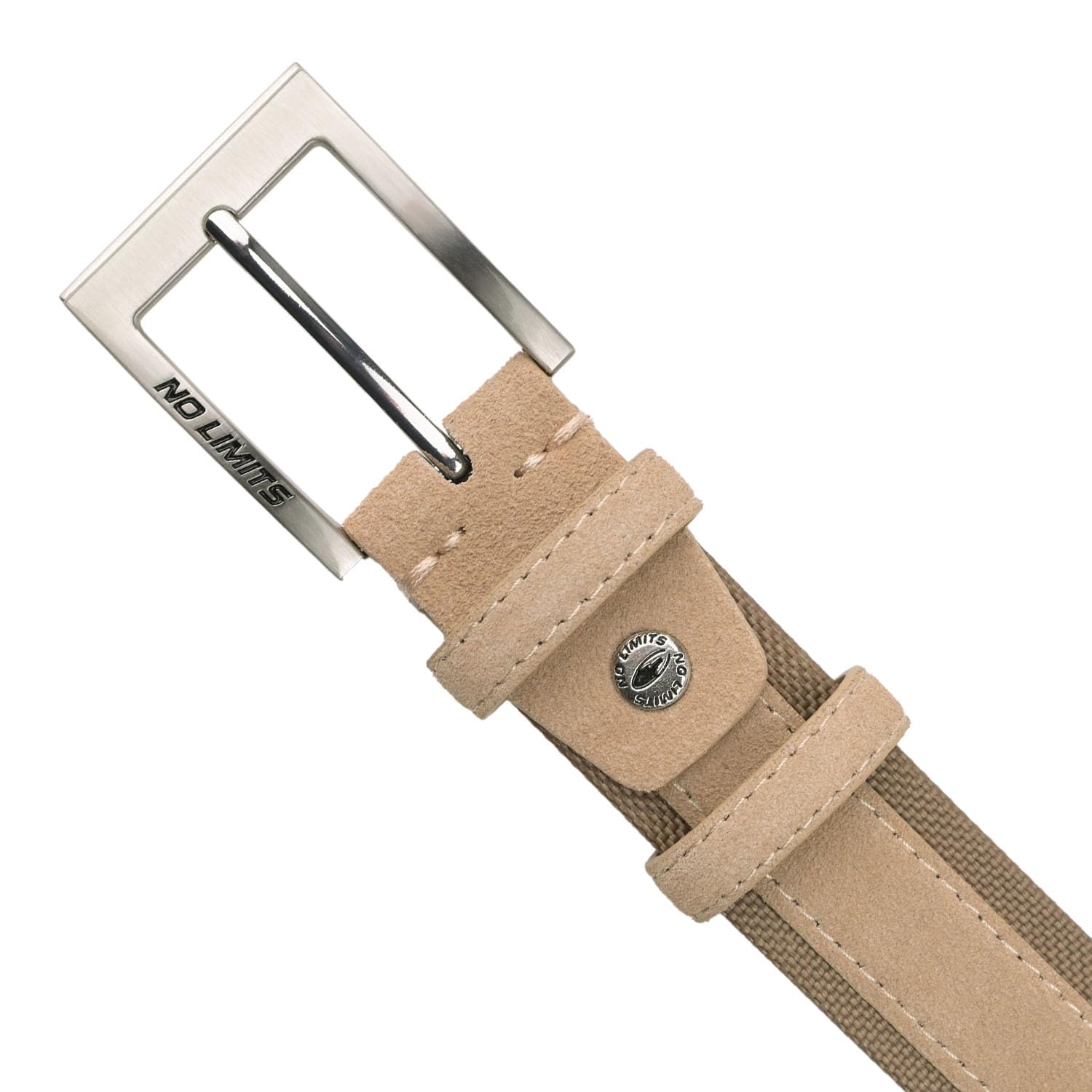 No Limits Cintura Uomo in Pelle Scamosciata e Nylon, Sportiva, Alta 3,5 cm, Fibbia Nickel Free, Accorciabile, Con Scatola