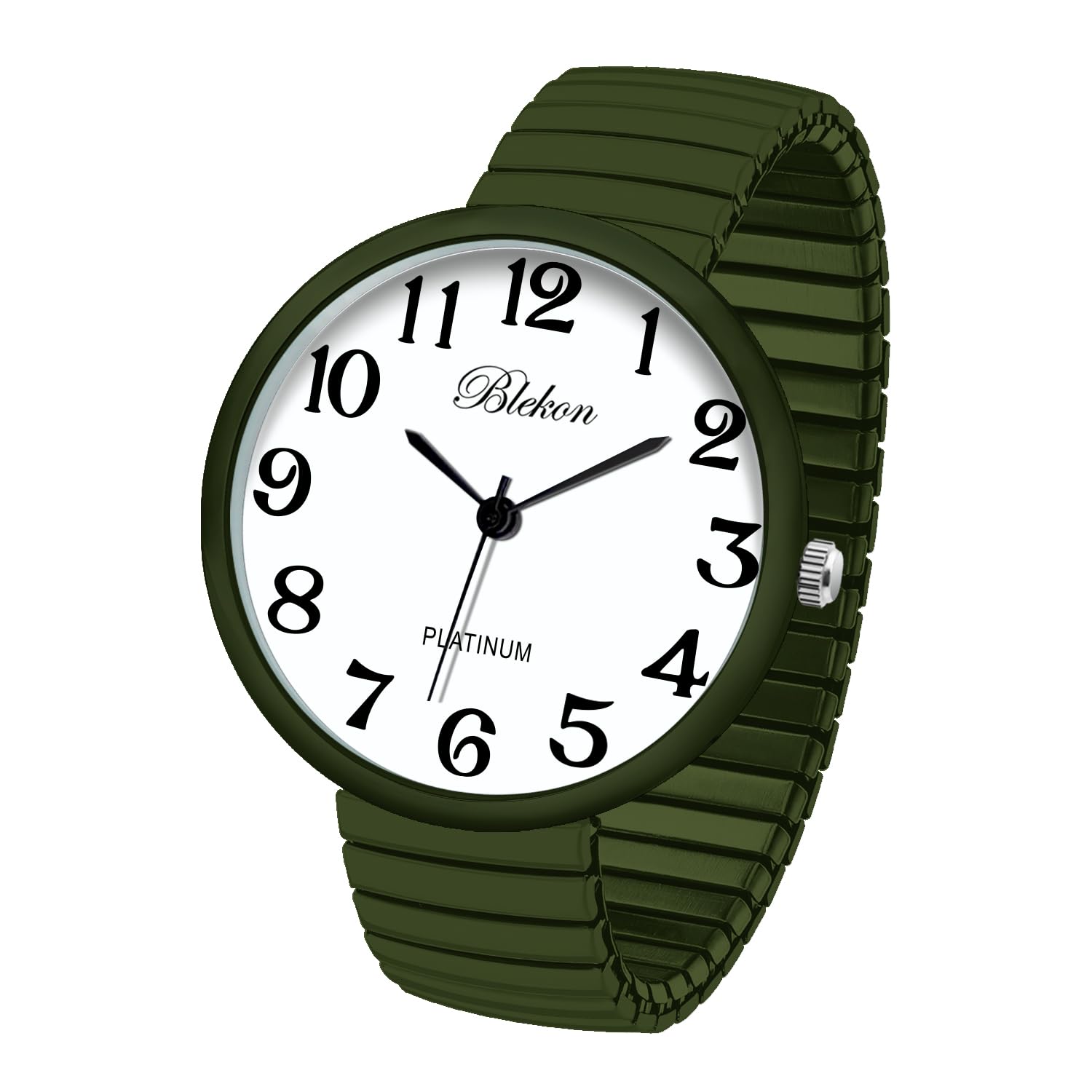 Collections PC21J - Orologio alla moda con fascia elastica super grande (esercito)
