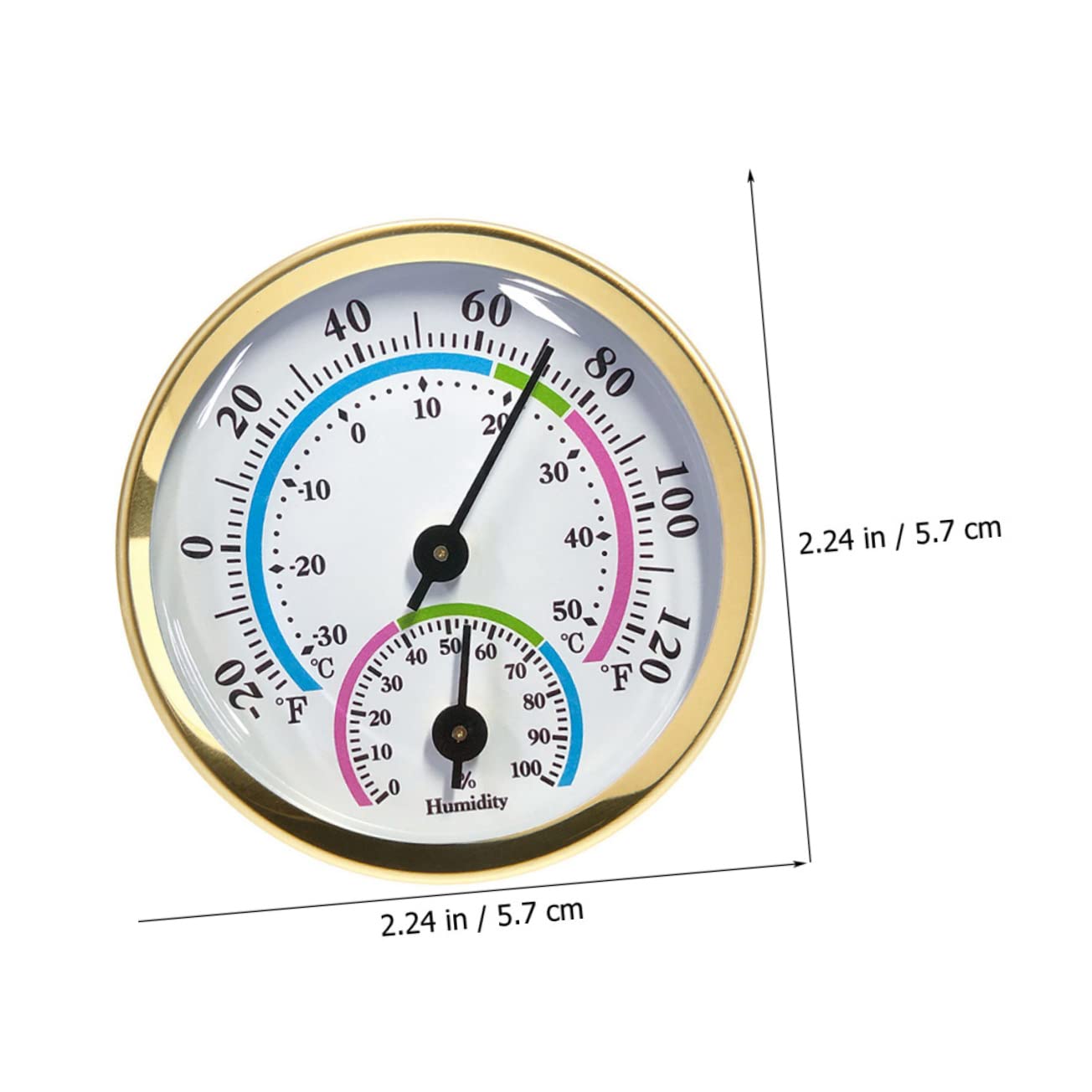 BESPORTBLE 4 Sätze Thermometer Thermostate Bahnhof Außen Hygrometer Groß Im Freien Temperatur Messgerät Feuchtigkeitsmesser Golden Aluminium 2 Stück * 4