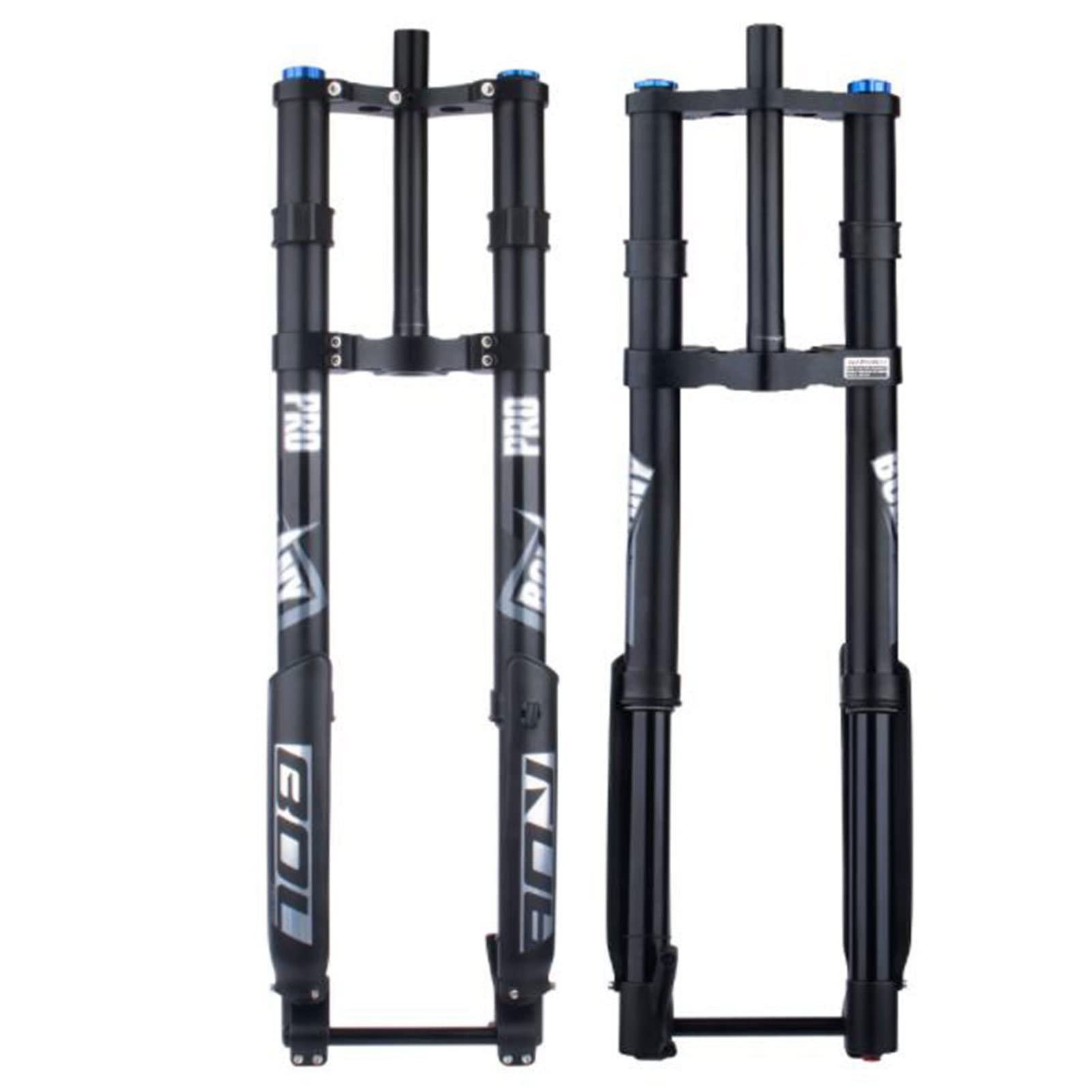 Fourche inversée à double épaulement VTT 160 mm axe traversant 15x150 mm
