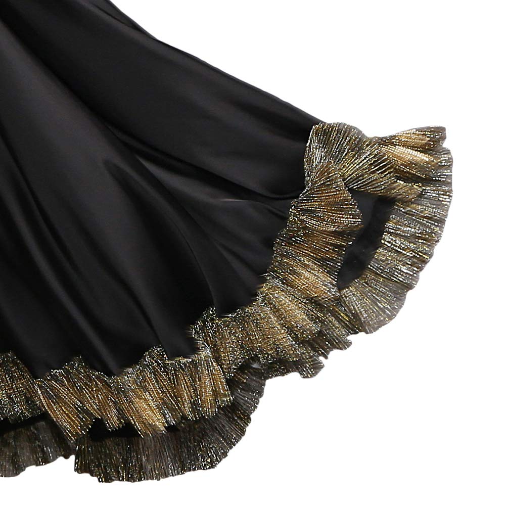 ROYAL SMEELA Falda Flamenca Mujer Gitano 12 Yardas Faldas largas Danza del Vientre 360 Grados Faldas de Baile Trapear la Longitud del Piso Dobladillo Grande Traje de Baile