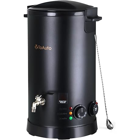 TOAUTO 10-Liter Electric Wax Melter for Soy Wax Candle Making with Adjustable Temperature Control