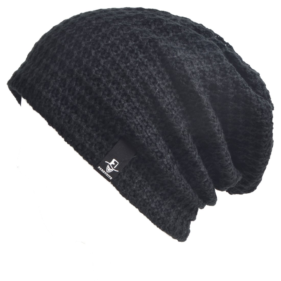 VECRY Kids Slouch Beanie Winter Hats Boys Girls Children Knitted Skull Cap (08k-Black)