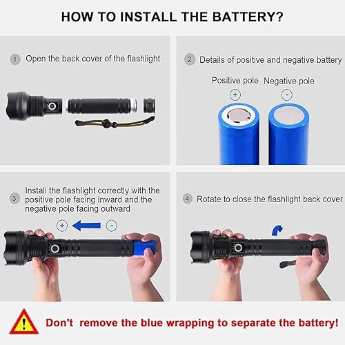 Miniatura 7 de Xhp90.2 - Linterna de mano súper brillante recargable de 250000 lúmenes, 3 modos, impermeable, linterna táctica de luz, para campamento de emergencia