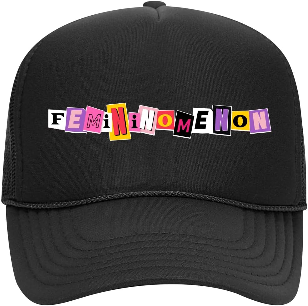 Wild Bobby Femininomenon Cute Cut Paste Ransom Note Style | Fan Concert Merch Pop Culture Mesh Trucker Hat Wild Bobby Femininomenon Cute Cut Paste Ransom Note Style | Fan Concert Merch Pop Culture Mesh Trucker Hat