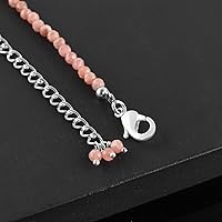 Vista 241 de Natural Moonstone Gemstones Choker Necklace, Faceted Rounds Beads, Silver Plated Jewelry, Healing Crystals, Birthday, Handamde, Minimalist, Women