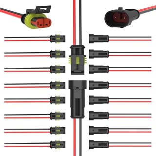 2 Pin Waterproof Electrical Wire Connectors 10 Pack Weather Pack Connectors Kit 20AWG Male and Female Automotive Wire Connectors for Car Truck Motorcycle Boat Auto Wiring