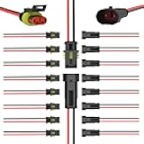 MGYOO 2 Pin Waterproof Electrical Wire Connectors 10 Pack Weather Pack Connectors Kit 20AWG Male and Female Automotive Wire Connectors for Car Truck Motorcycle Boat Auto Wiring