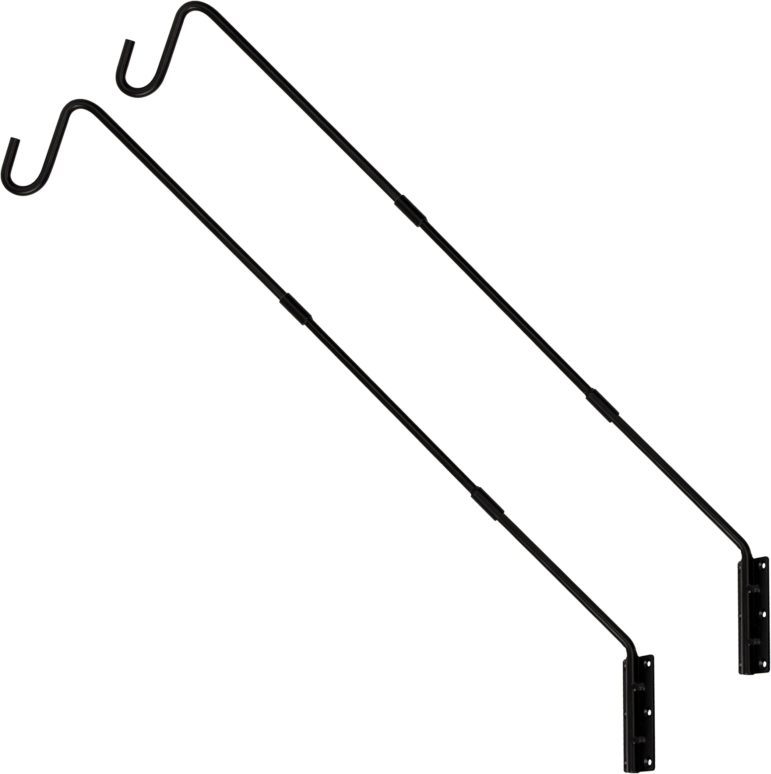 2 Pack Heavy Duty Deck Hook, 25 Inch or 36 Inch Wall Mounted Extended Reach Deck Hook Wall Pole Plant Bracket for Hanging Bird Feeder, Plants, Suet Baskets, Lanterns, Wind Chimes