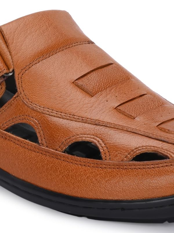 Image of FRANCO Black Leather Roman Slipper For Men