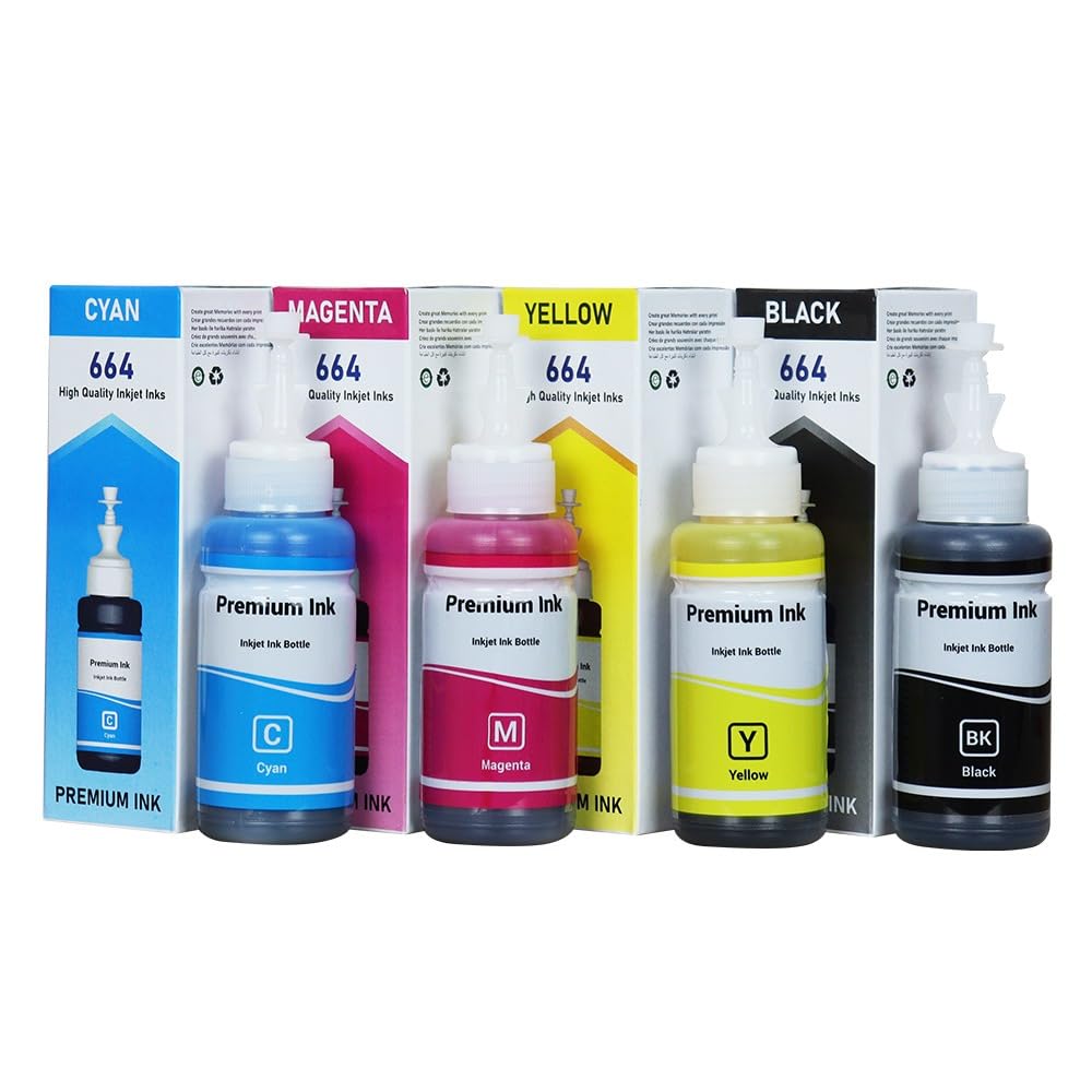 T664 Ink Compatible for Epson L130, L380, L350, L360, L361, L565, L210, L220, L310, L365, L385, L455, L555, L605, L1300 (C, M, Y, K)-image-38